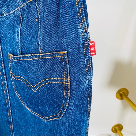 LFu's Fu's HighWaisted Blue Jean Skirt With Front & Back Pockets Size M - Picture 9 of 13